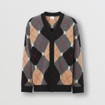 burberry cardigan men's