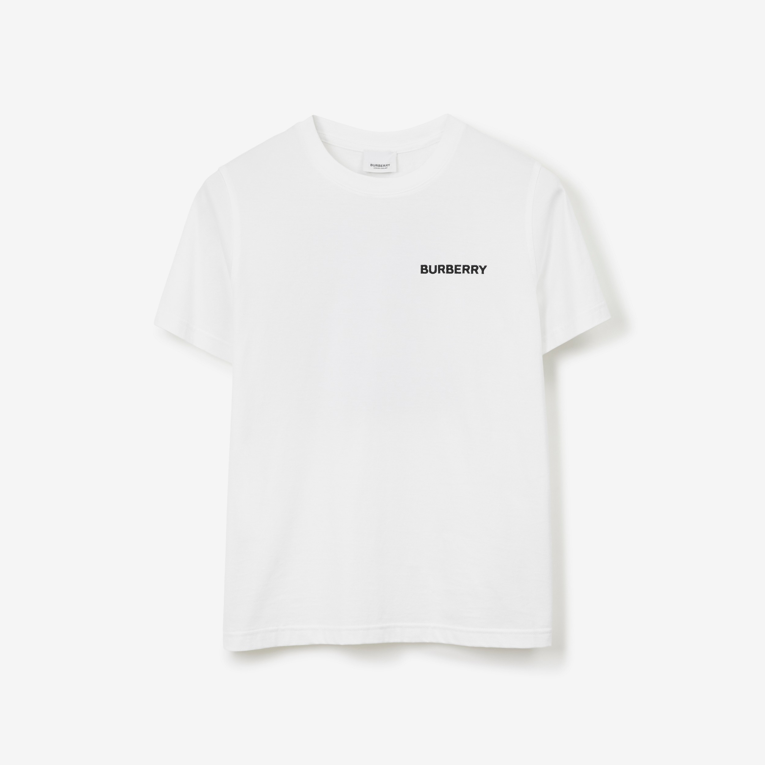 모노그램 모티프 코튼 티셔츠 (화이트) - 여성 | Burberry® - 1