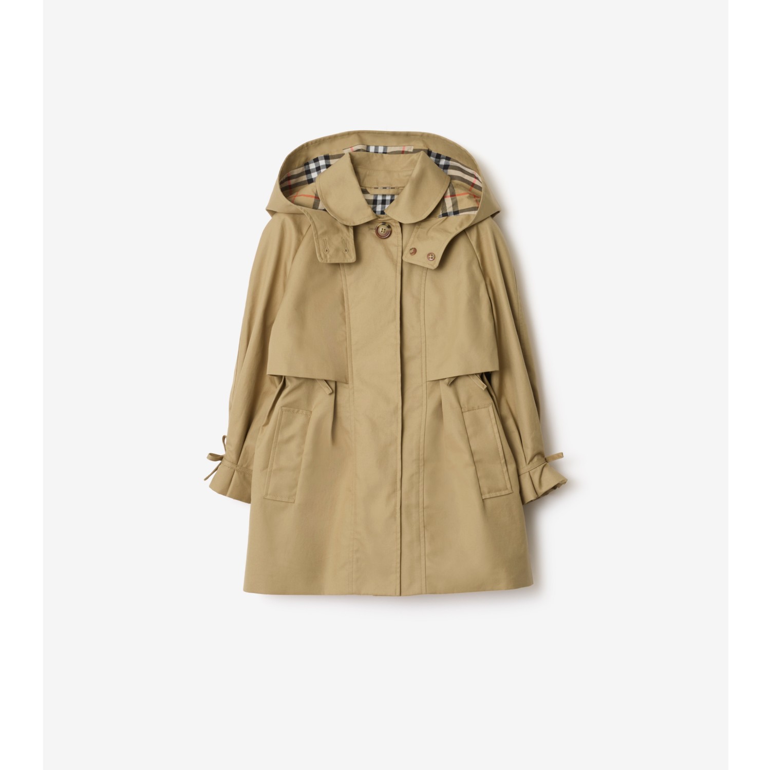 Cotton Hooded Trench Coat