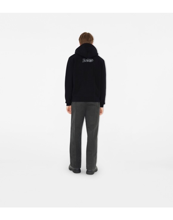 Hoodie zippé en coton mélangé avec logo