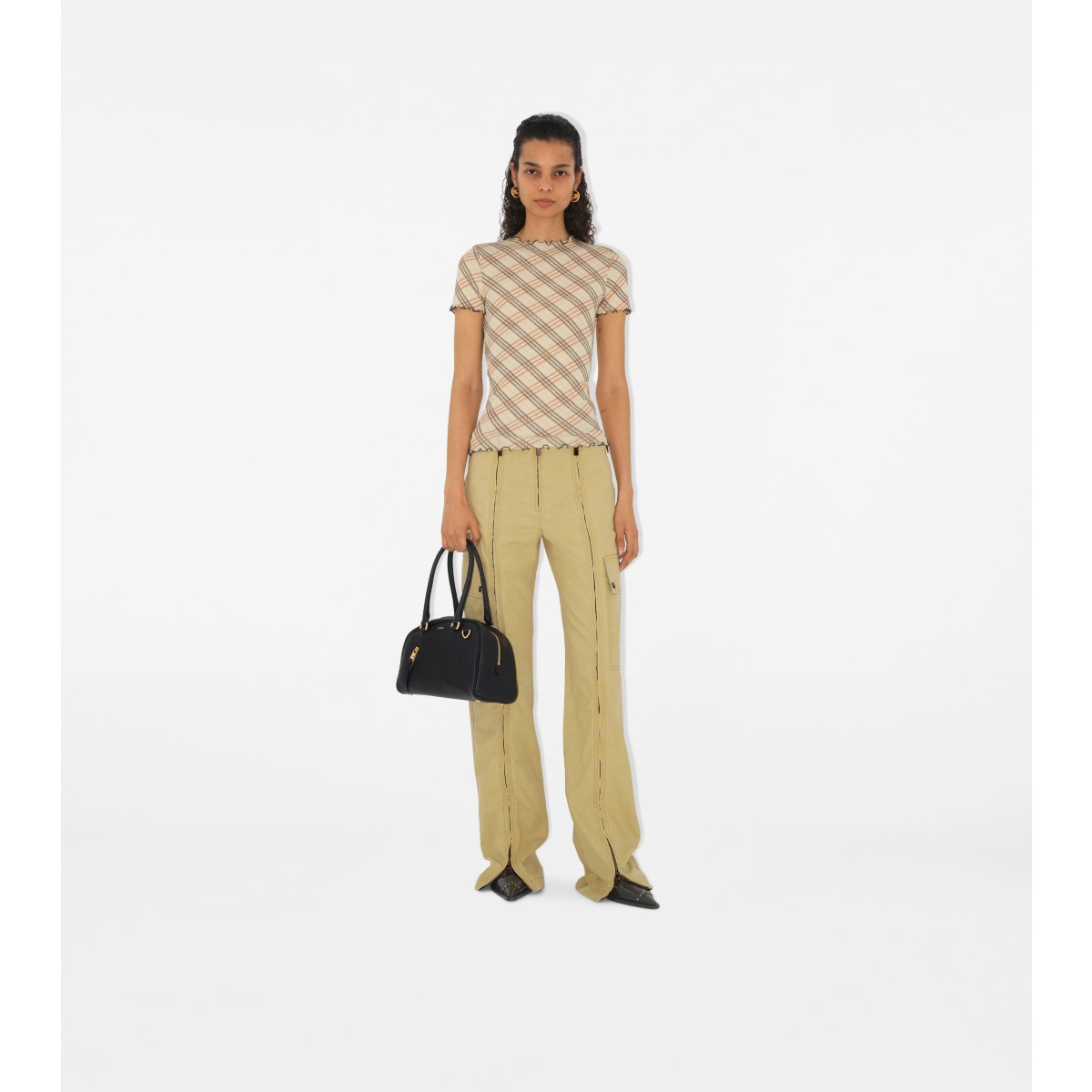  Check Stretch Cotton T-shirt