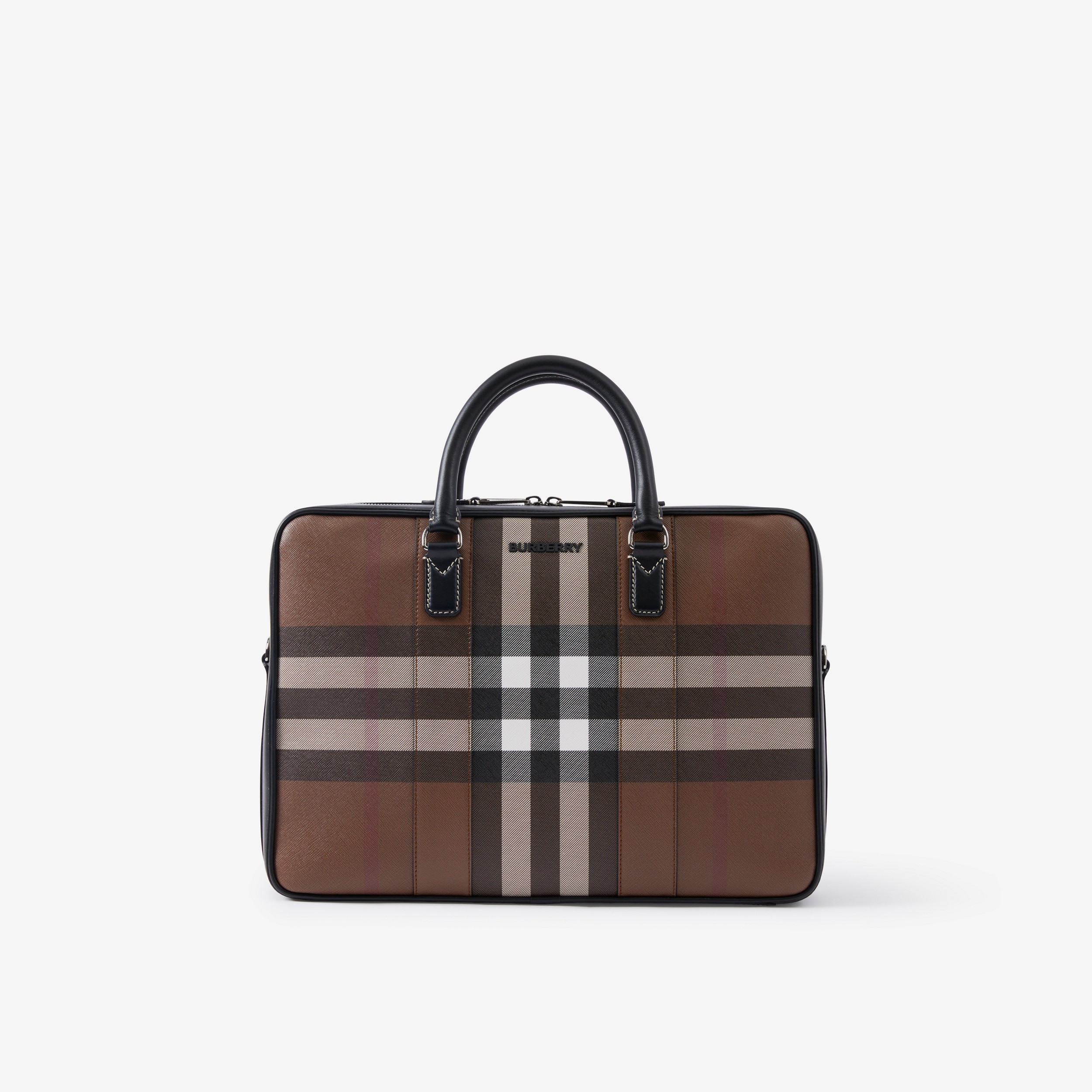 Exaggerated Check Ainsworth Briefcase in Dark Birch Brown - Men | Burberry® Official - 1