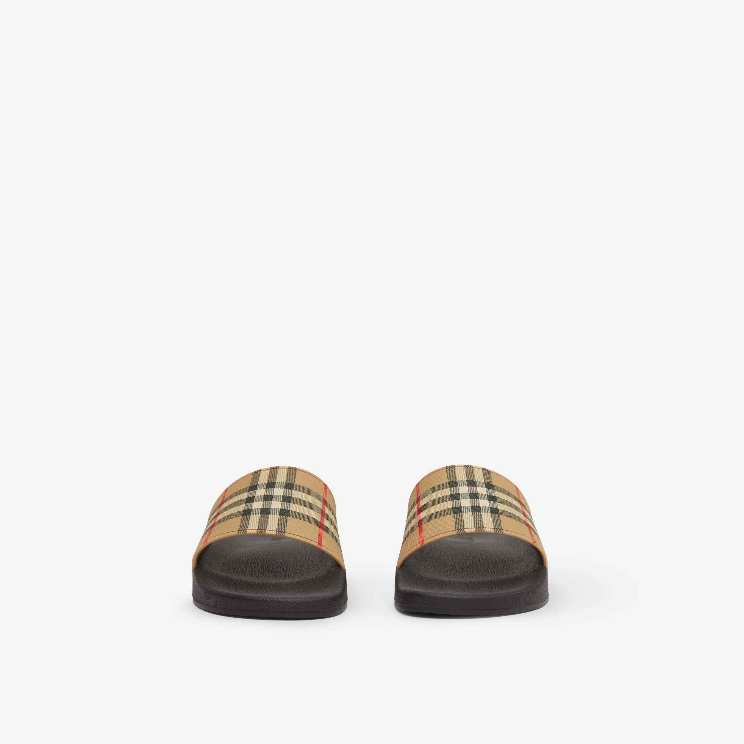 Vintage Check Print Slides in Archive Beige - Men | Burberry® Official