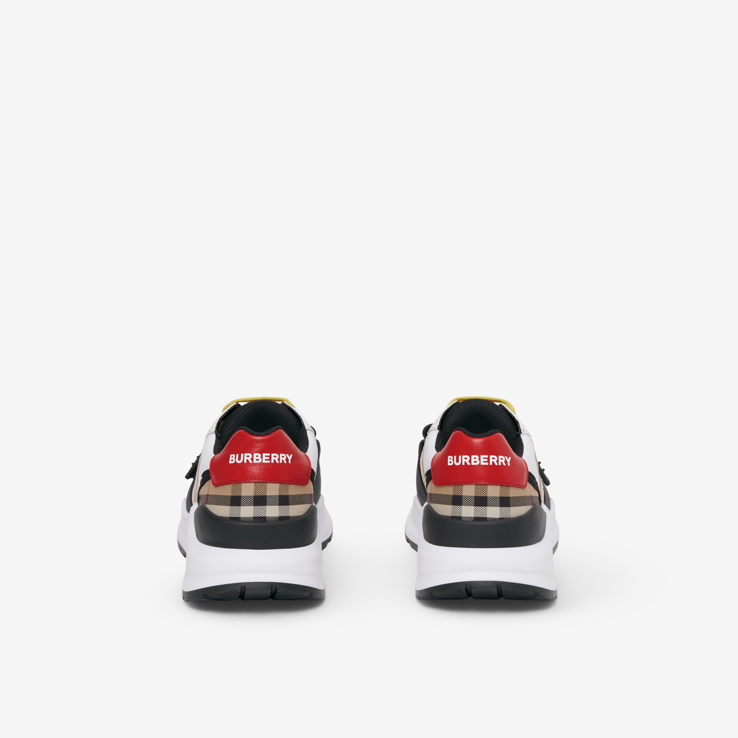 Suede, Nylon and Vintage Check Sneakers in Archive Beige - Women | Burberry® Official - 3