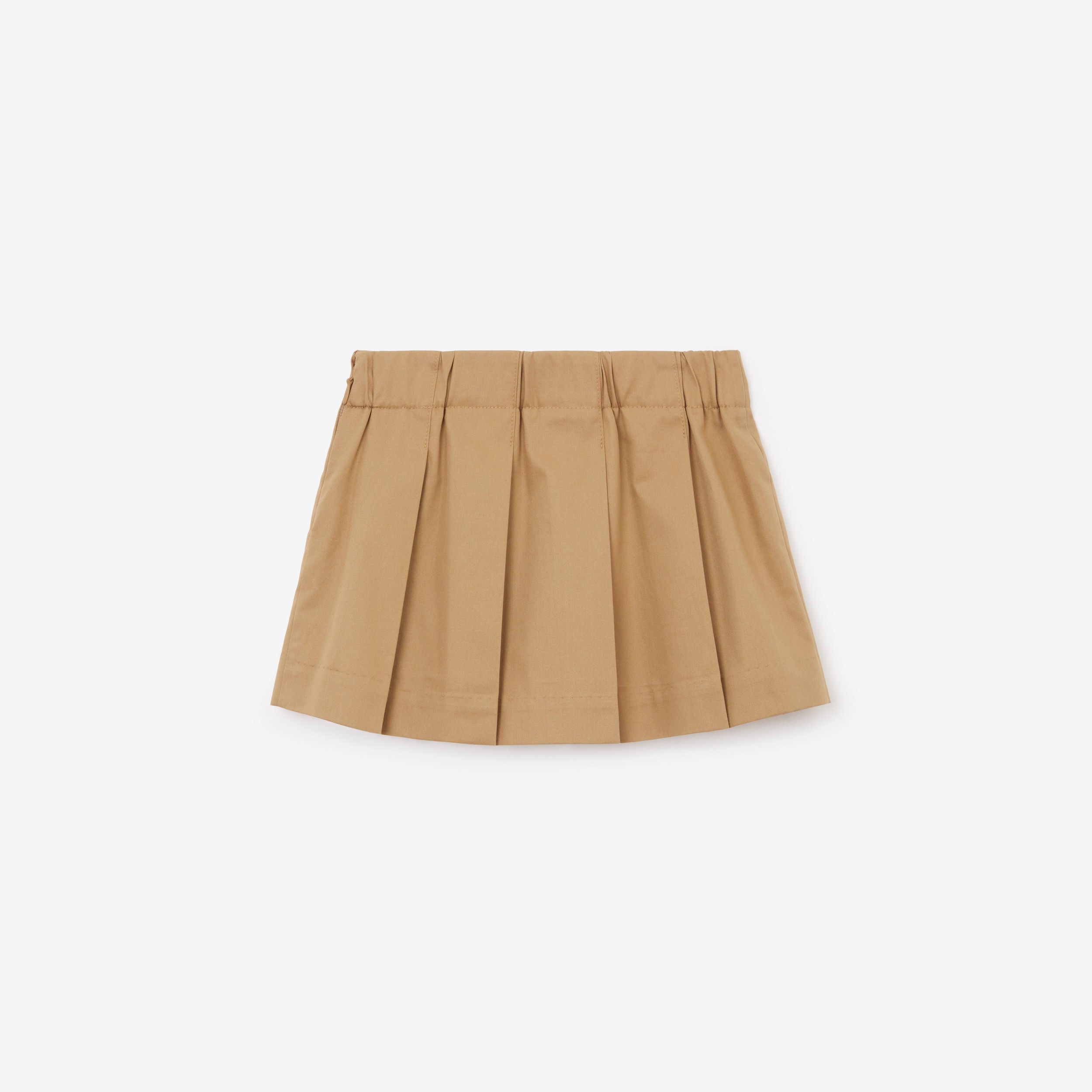 EKD Motif Cotton Twill Pleated Skirt in Archive Beige - Children | Burberry® Official - 2