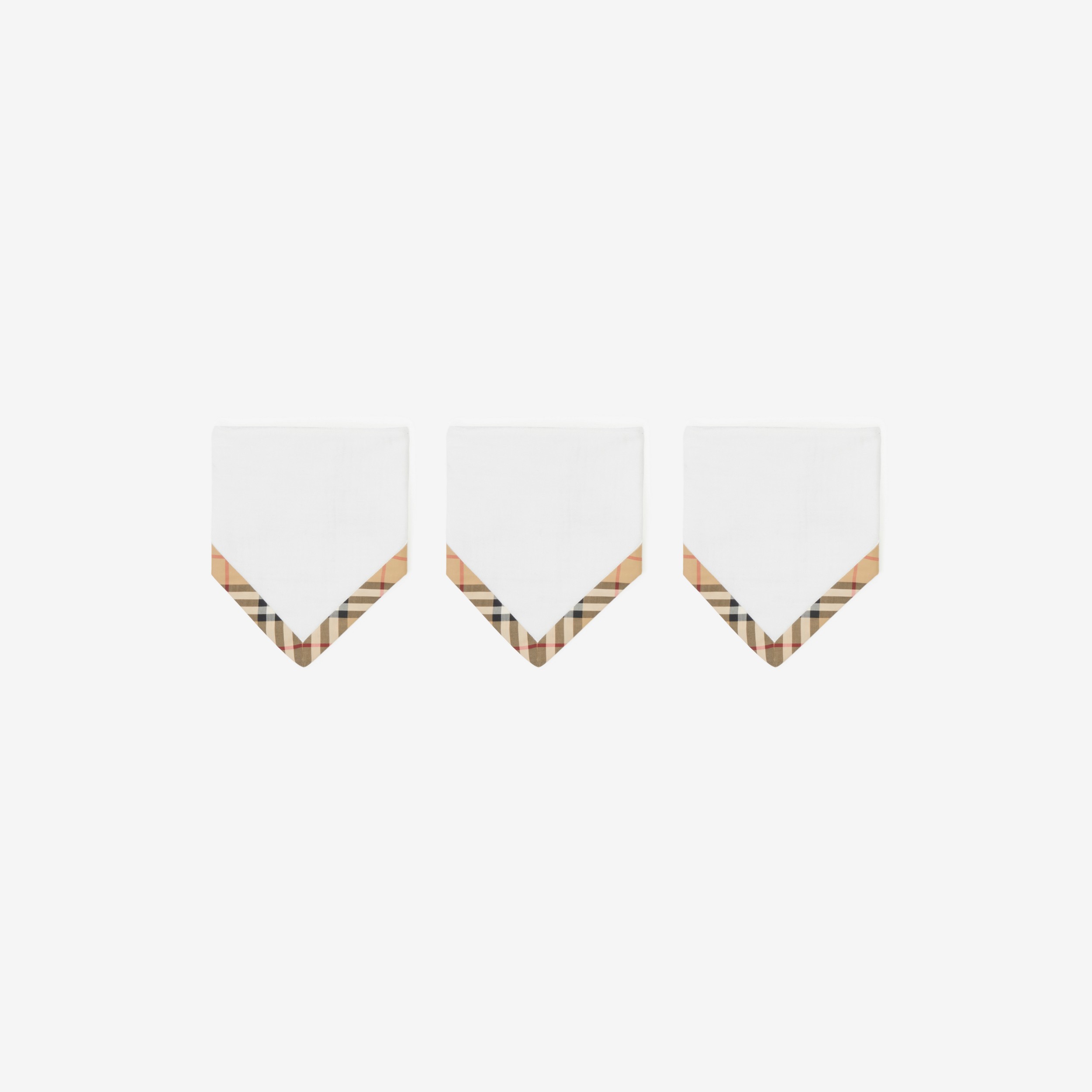 Set di tre bavaglini in cotone (Bianco/nero) - Bambini | Sito ufficiale Burberry® - 2