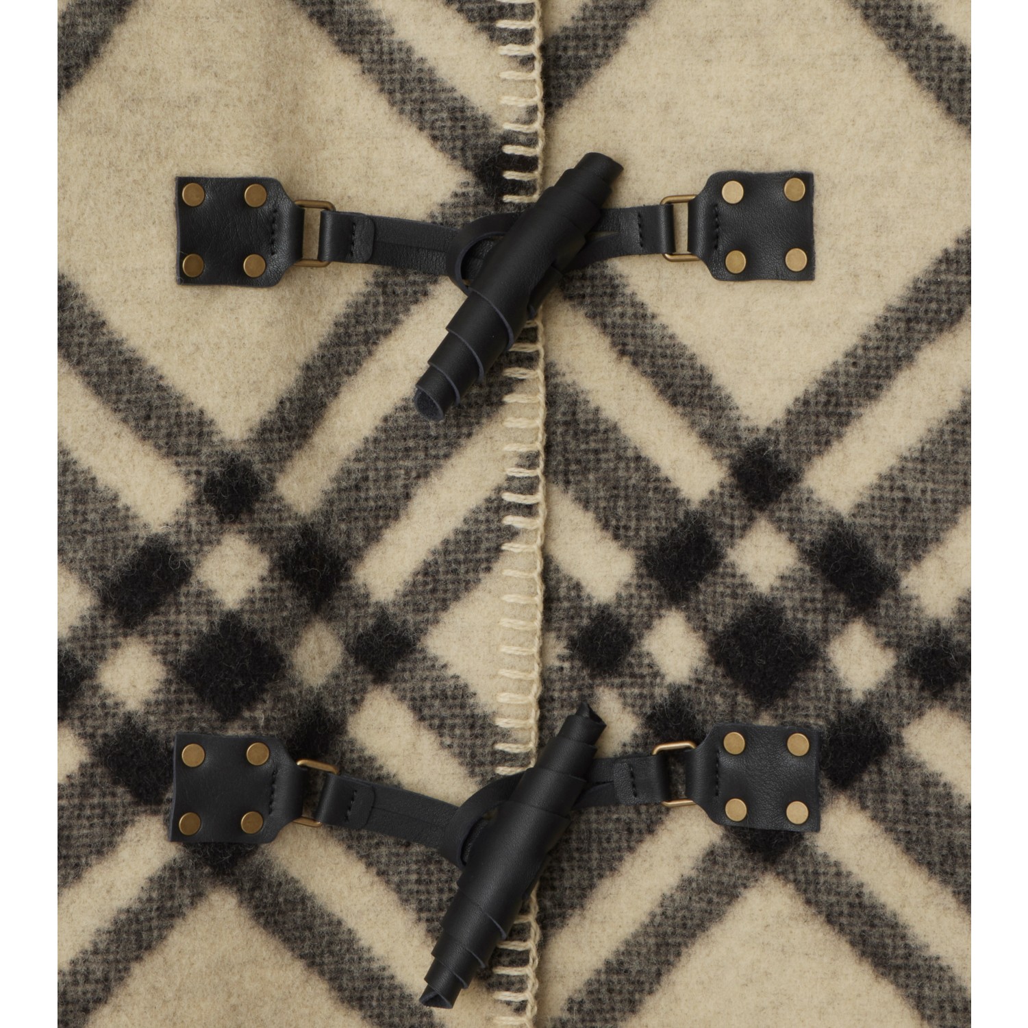 Check Wool Cape in Candle Burberry Official