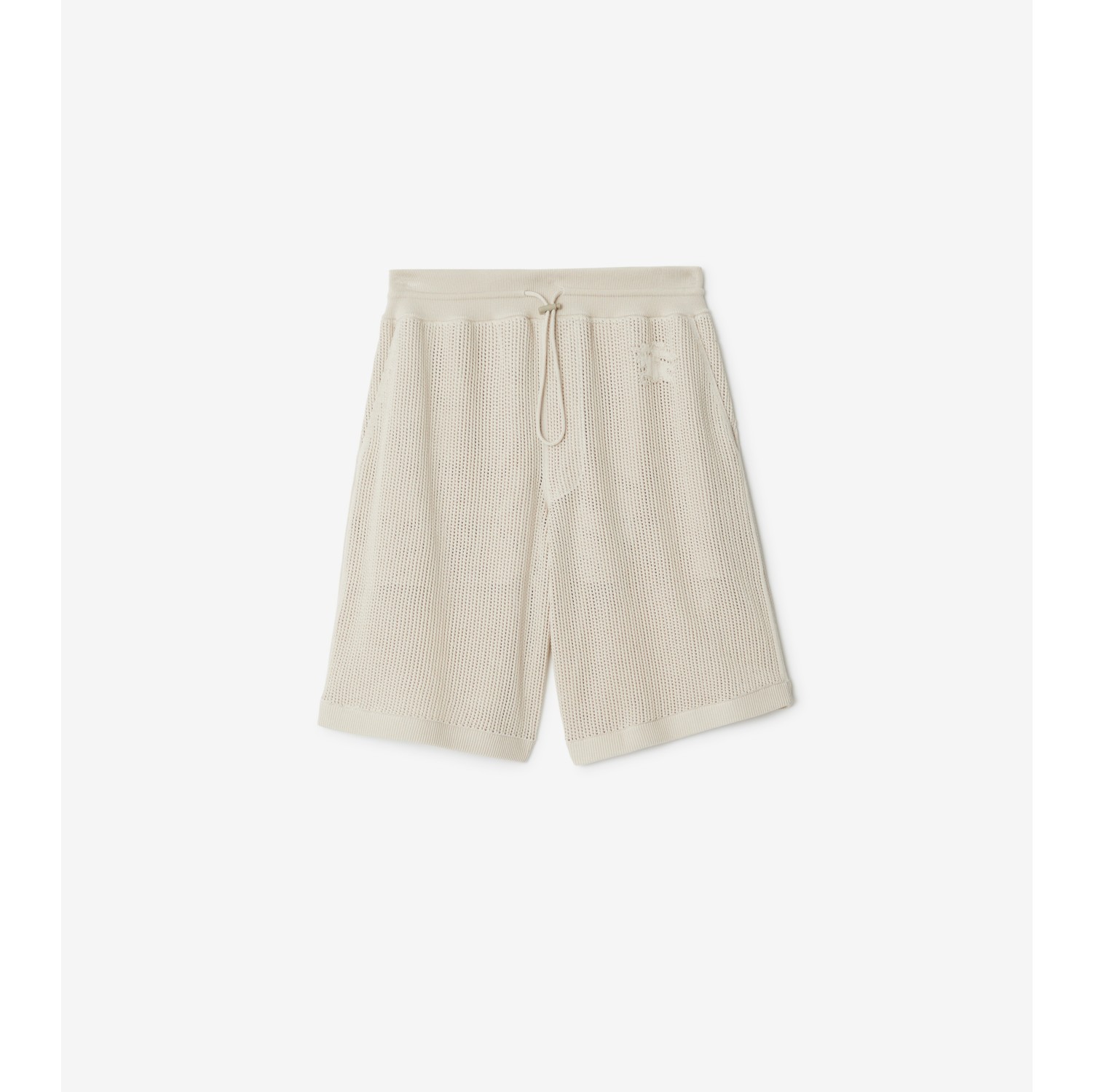 Cotton Mesh Shorts in Soap Men Burberry Official