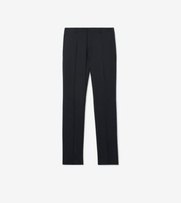 Slim Fit Wool Tailored Trousers in Dark navy - Men | Burberry® Official