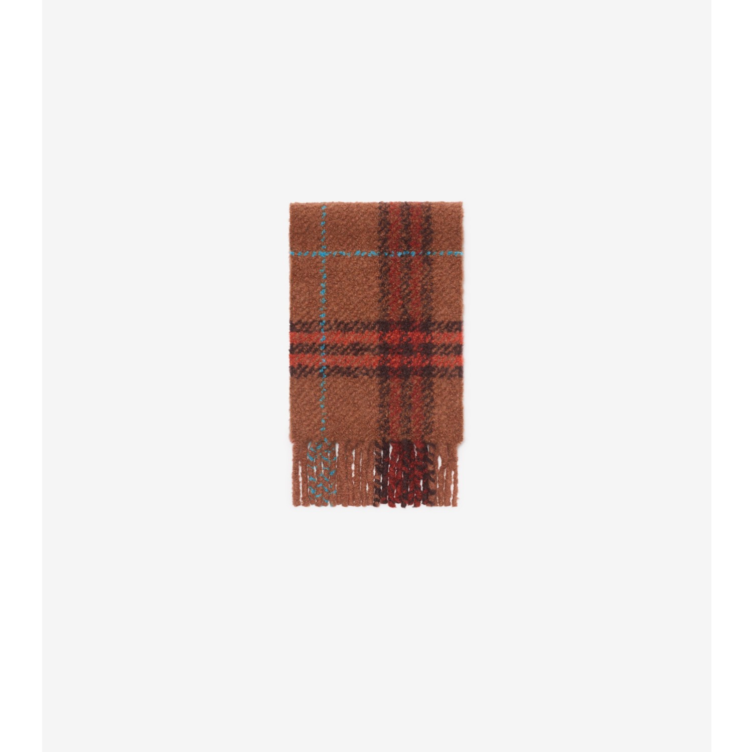 Check Alpaca Wool Blend Bouclé Scarf in Ginger brown | Burberry® Official