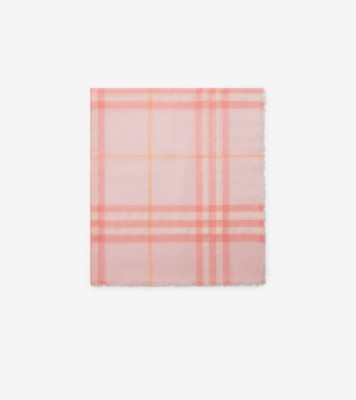 ワイド チェック ウールスカーフ (シュガーピンク) | Burberry®公式サイト