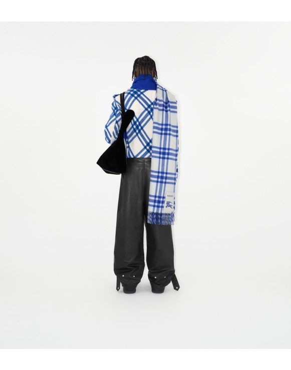 Cachecol dupla face de cashmere com estampa xadrez