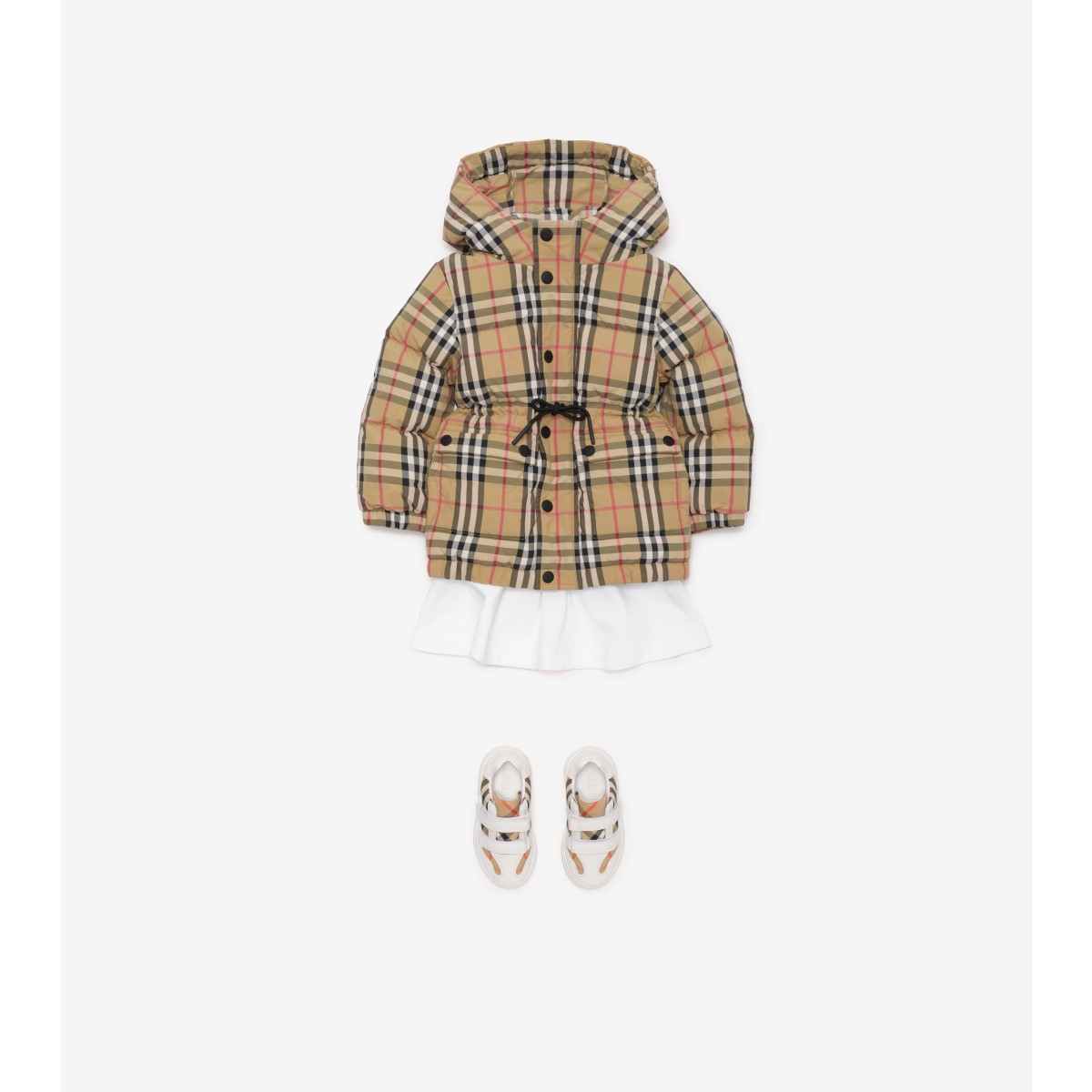  Check Nylon Puffer Coat