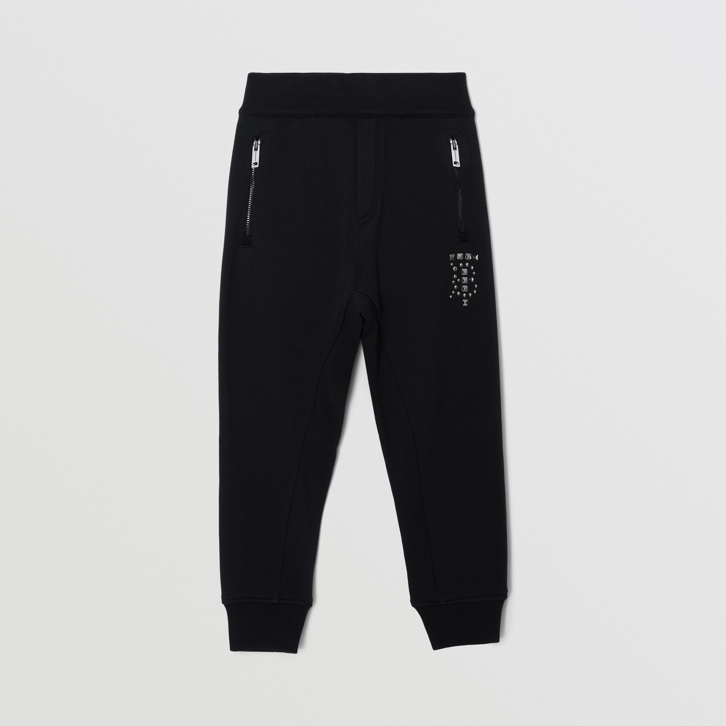 Monogram Motif Cotton Jogging Pants in Black | Burberry® Official - 1