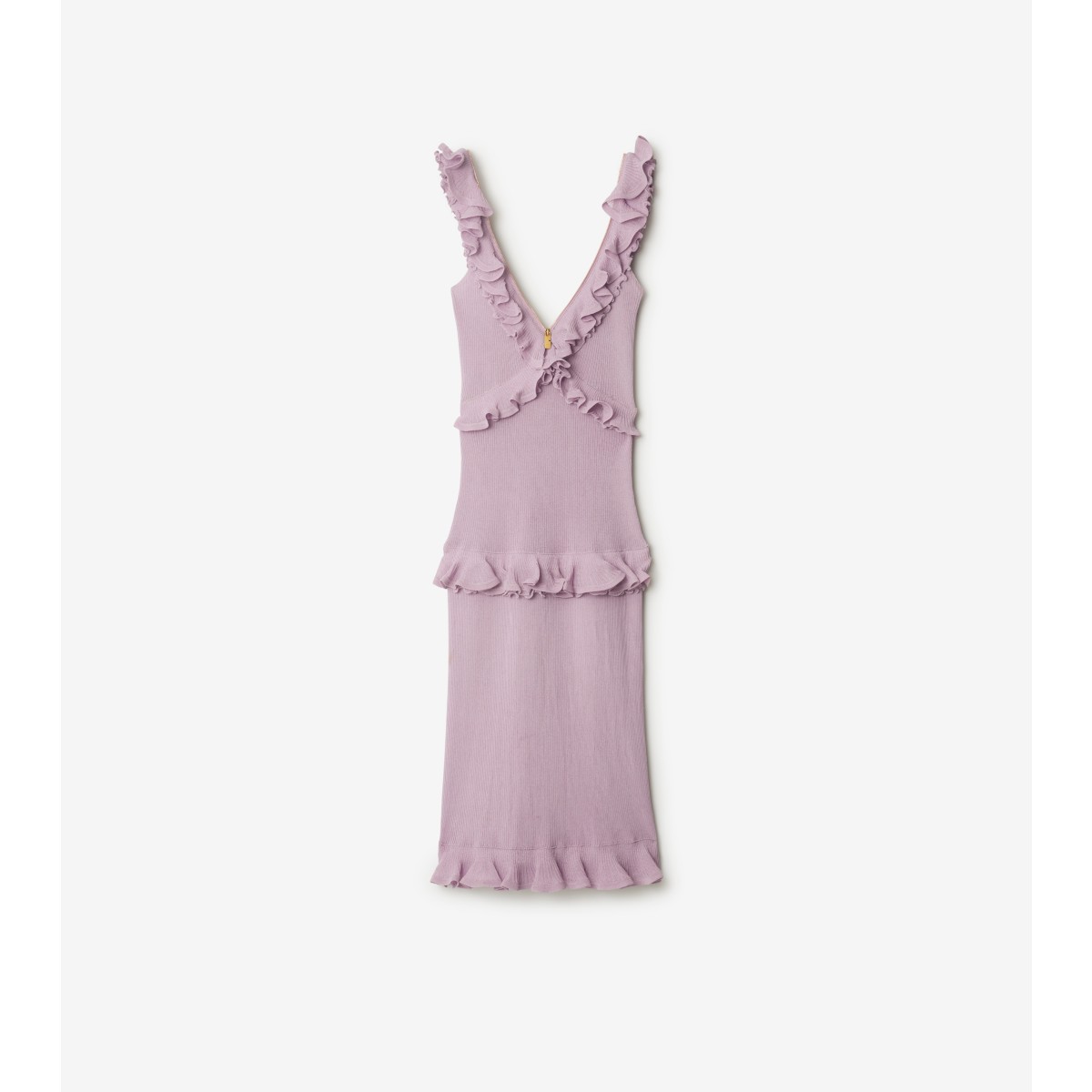 Burberry Ruffle V-neck Sleeveless Maxi Dress In Wisteria
