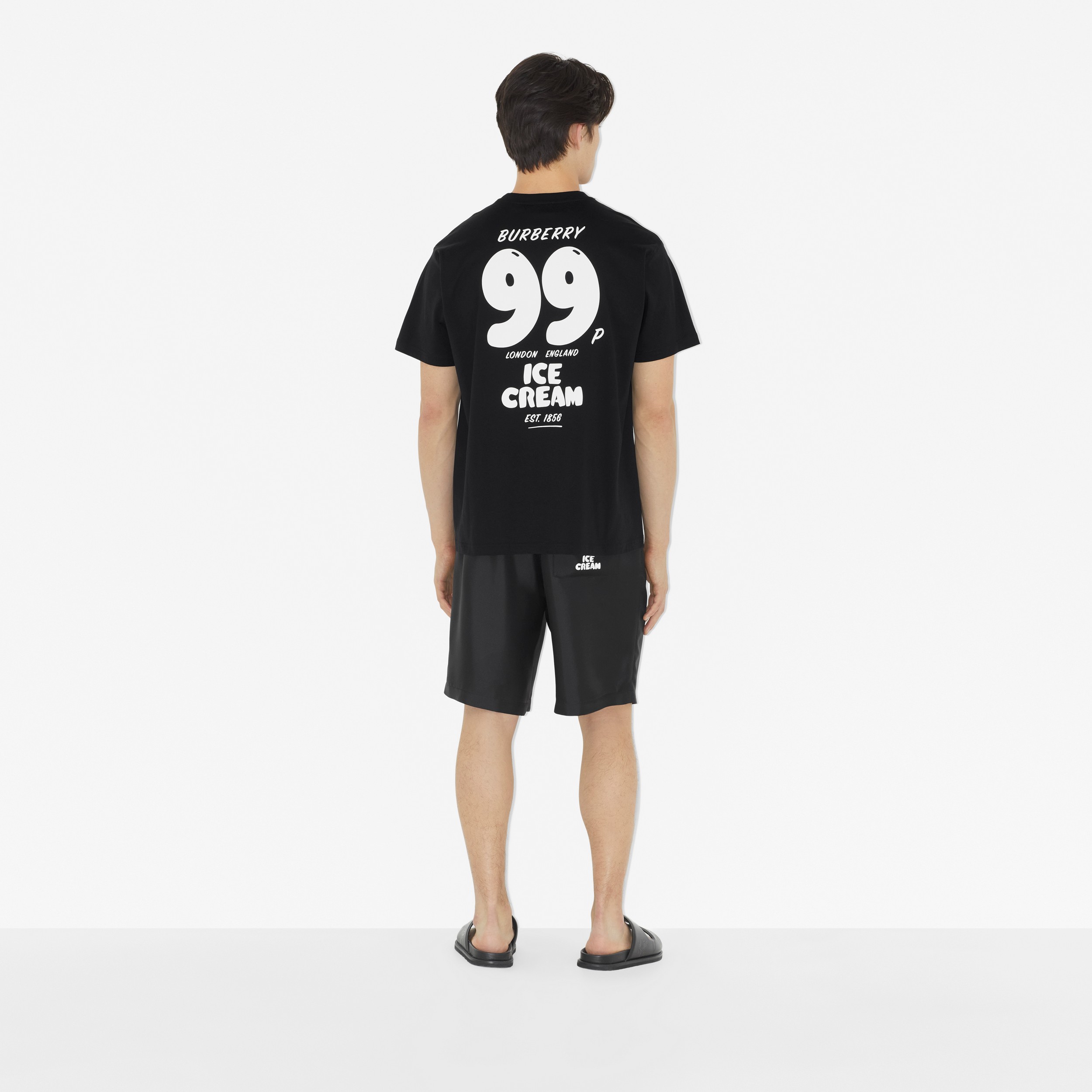 Camiseta en algodón con motivo de camión de helados (Negro) - Hombre | Burberry® oficial - 4