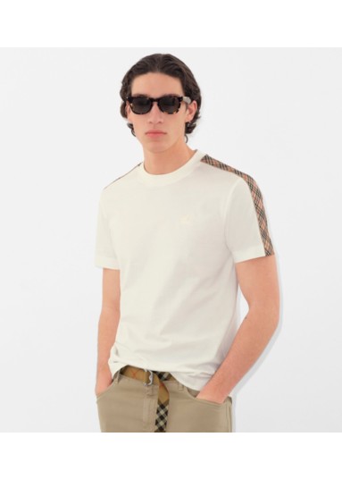 Check Trim Cotton T-shirt