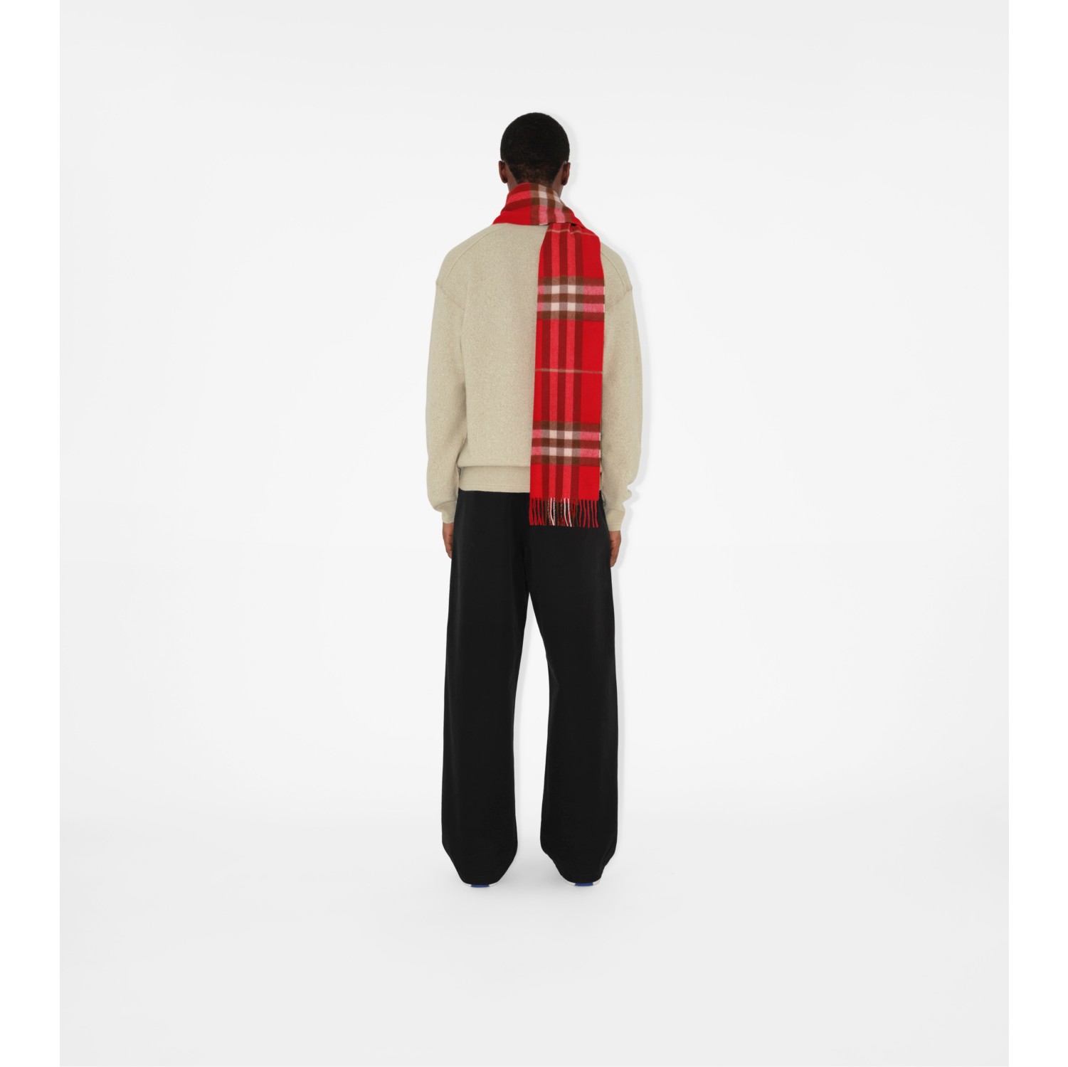 Check Cashmere Scarf in Red | Burberry® Official