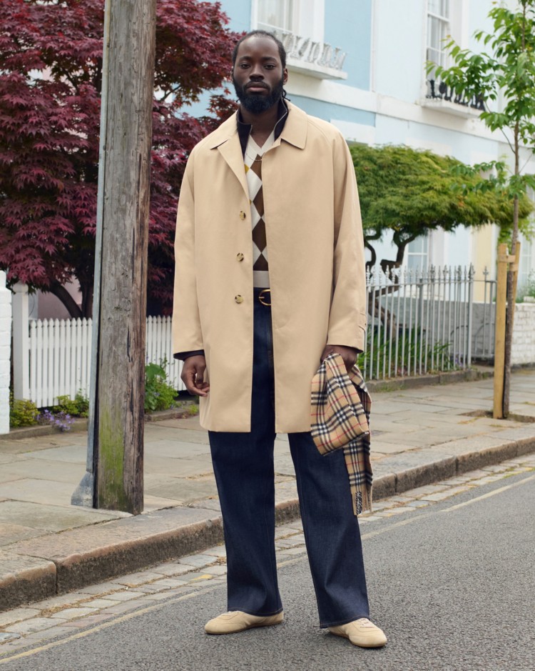 Mid-length Camden Heritage Car Coat in Honey beige - Men, Cotton