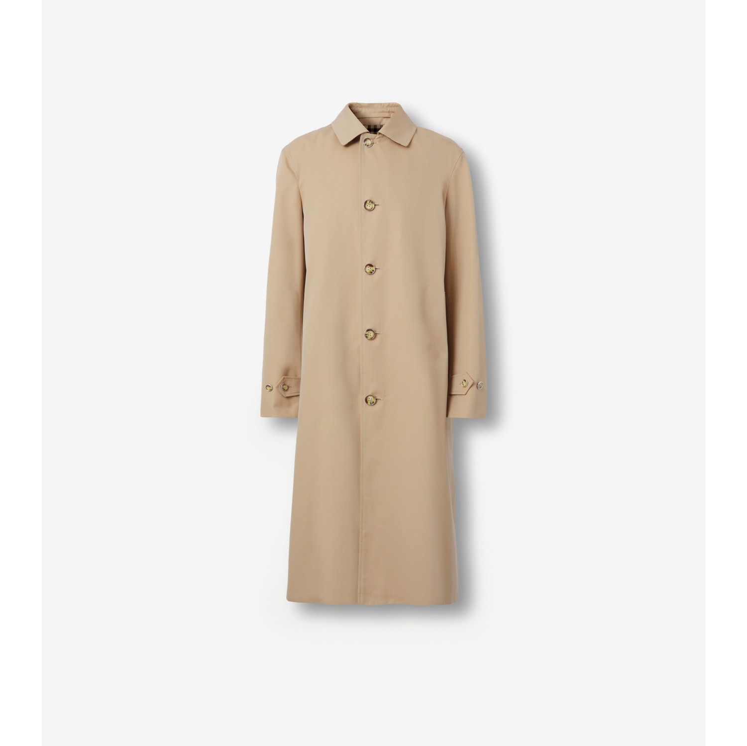 Long Paddington Heritage Car Coat in Honey - Men, Cotton Gabardine ...