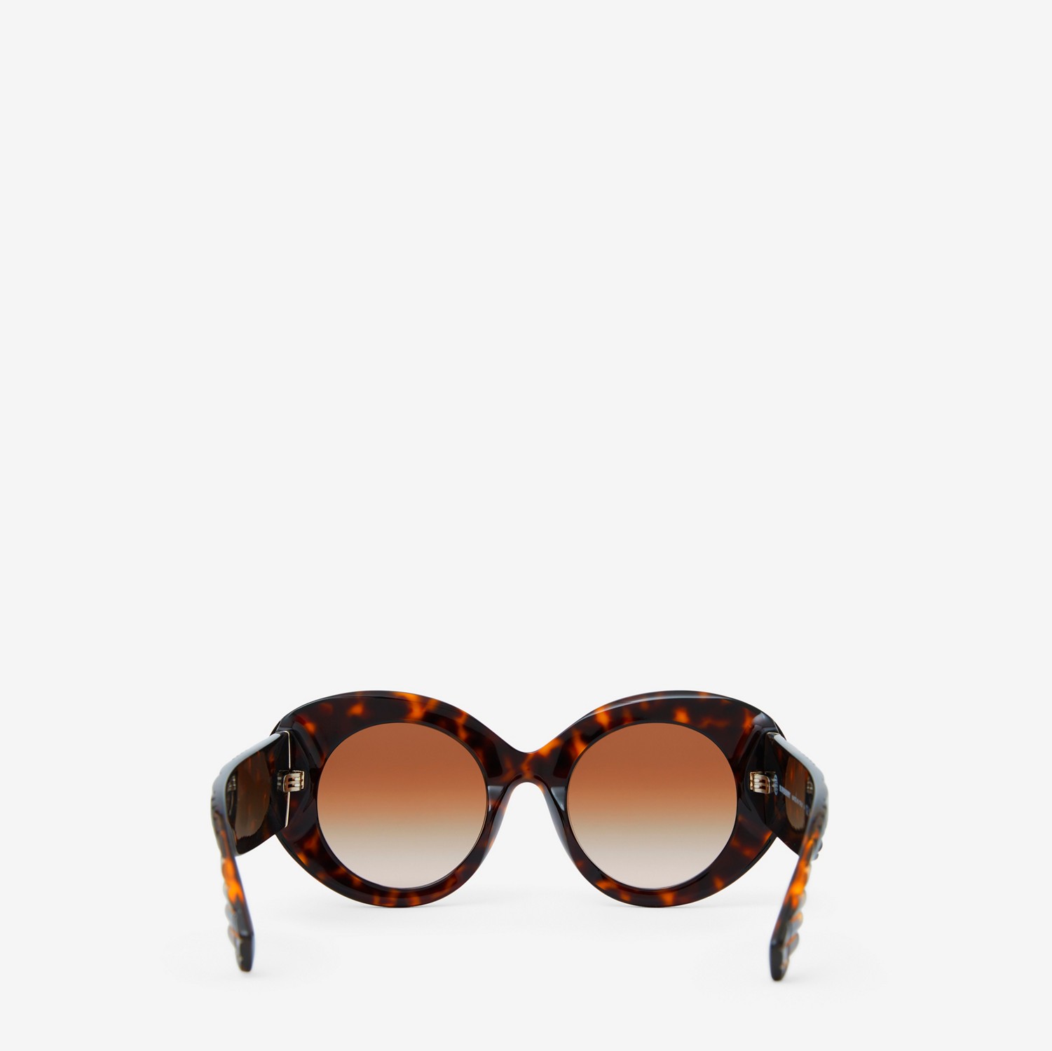 Extragroße runde Sonnenbrille „Lola“ mit Monogrammmotiv (Dunkles Schildpattfarben/braun) - Damen | Burberry®