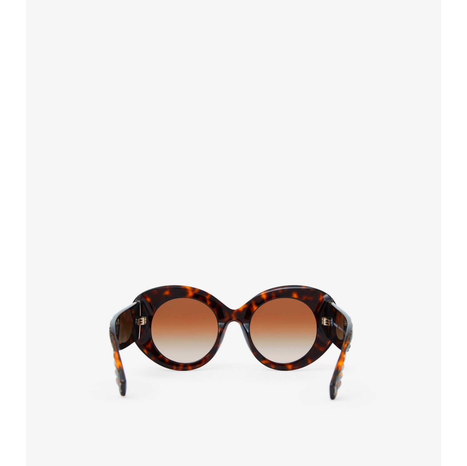 Lunettes de soleil Lola rondes oversize Monogram caille de tortue fonc Marron Femme Site officiel Burberry