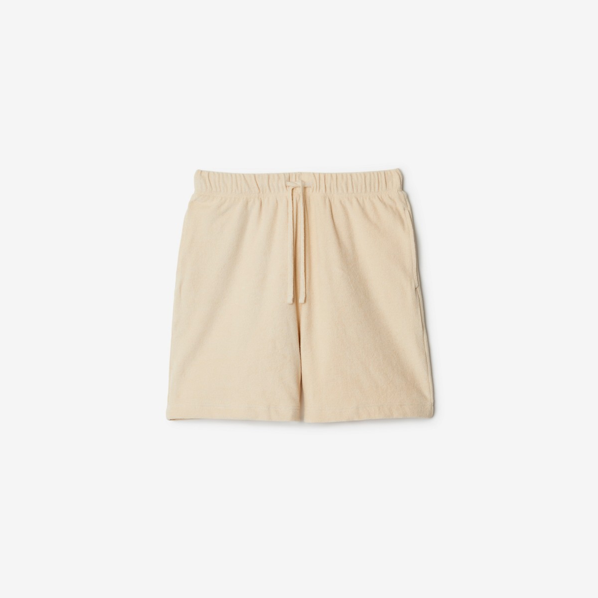 Shop Burberry Cotton Towelling Shorts In Calico