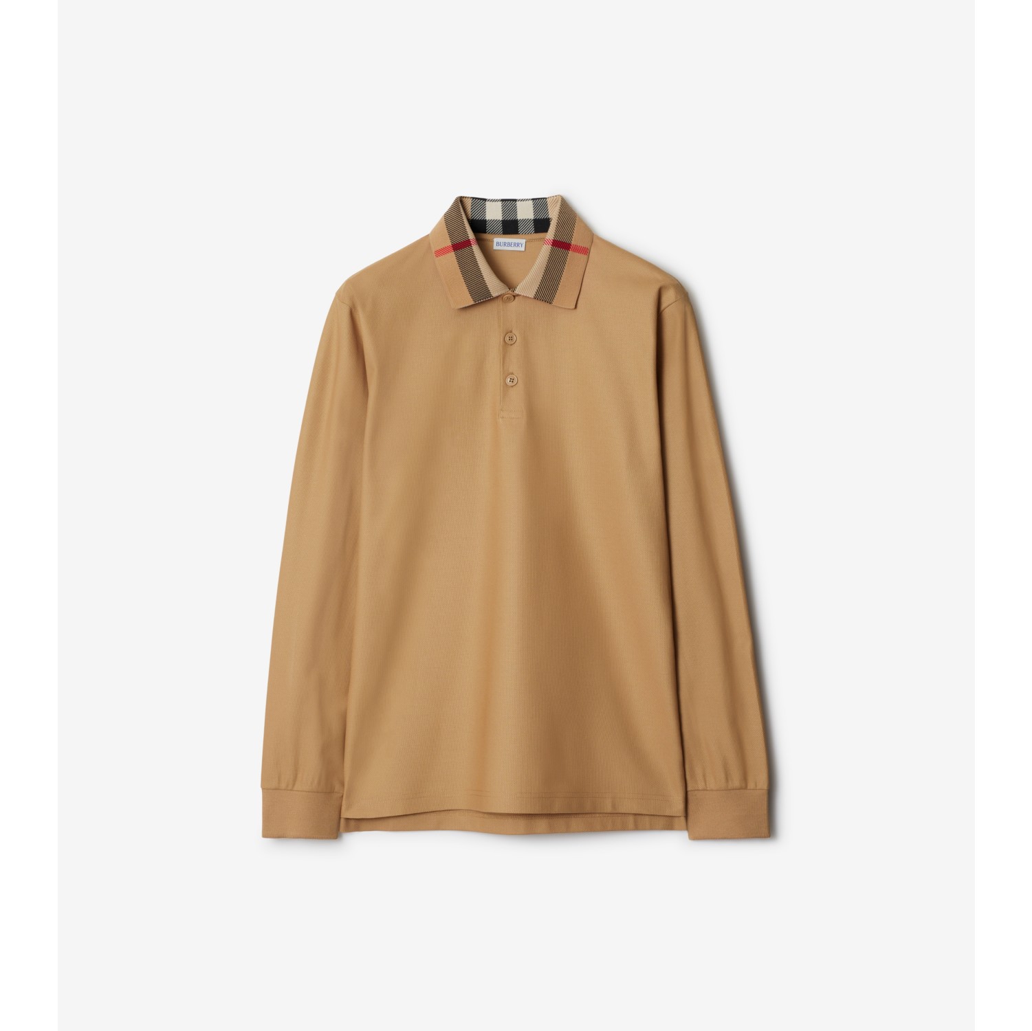 Cotton Polo Shirt in Archive beige Men Burberry Official