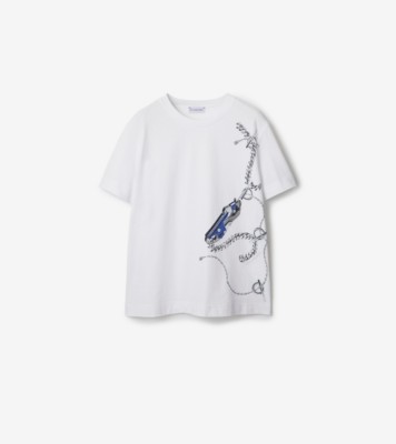 T-shirt en coton à ferrures Knight - Femme | Site officiel Burberry®