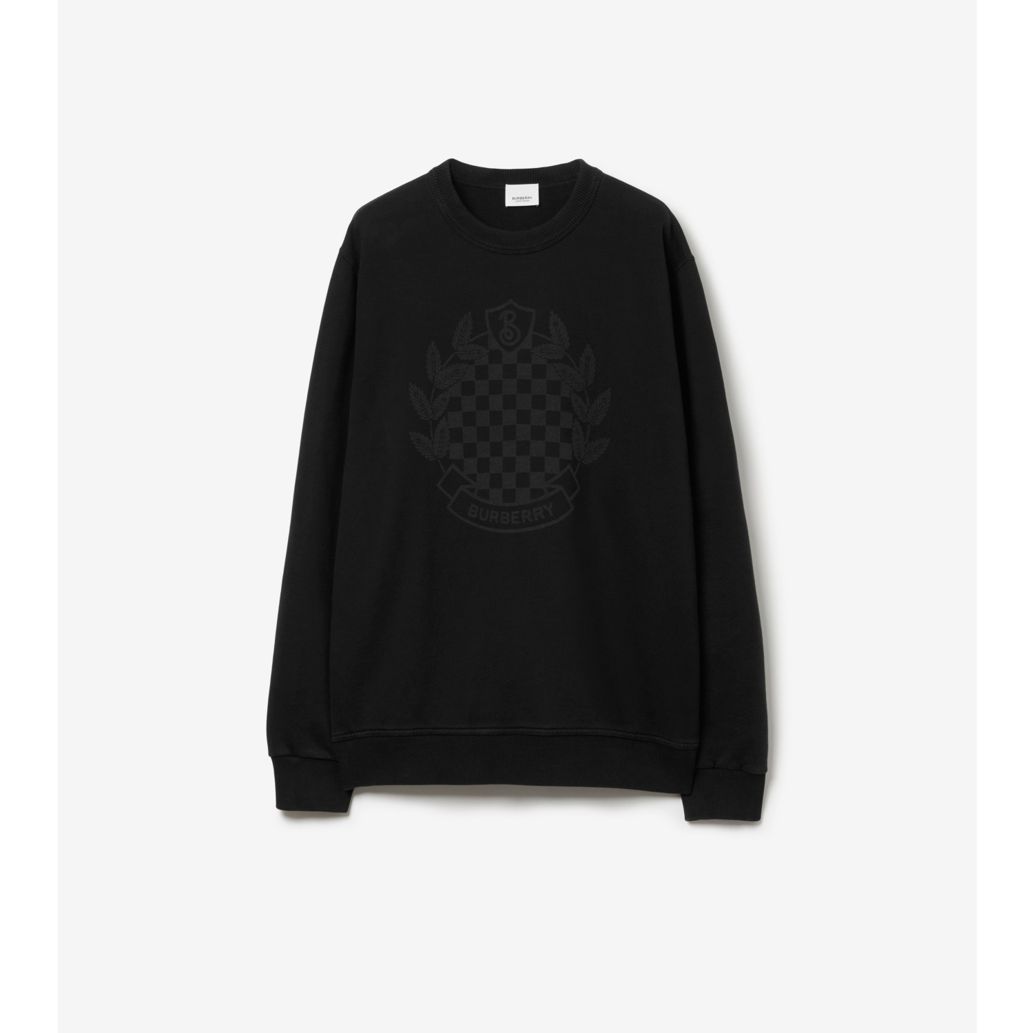 Logo Print Cotton Sweatshirt in Black - Men