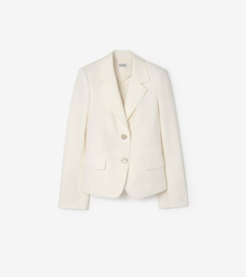 Cotton Tailored Jacket in Seashell white - Women | Burberry® Official