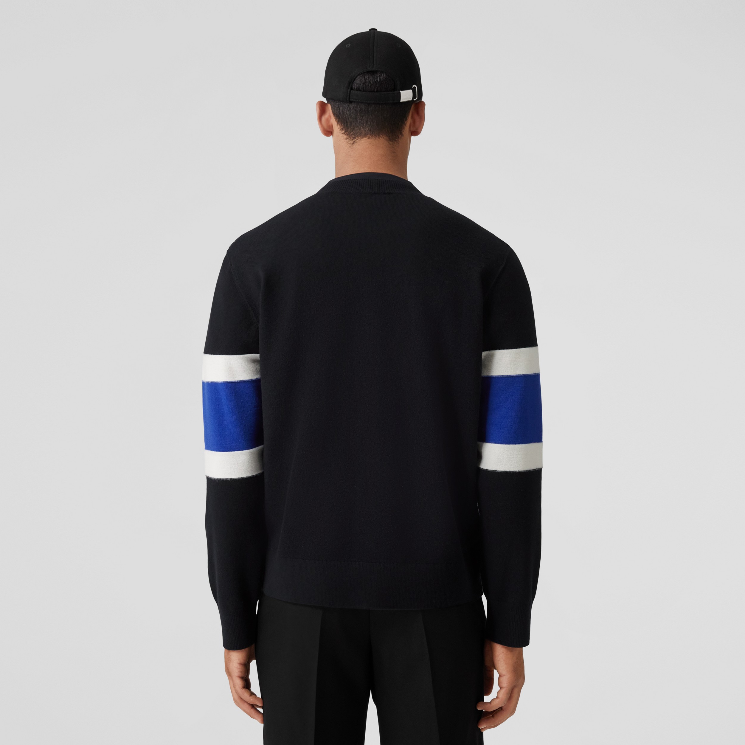 Logo Graphic Appliqué Wool Cashmere Sweater in Black - Men | Burberry® Official - 3