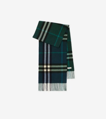 Gradient Check Cashmere Scarf Ink ®