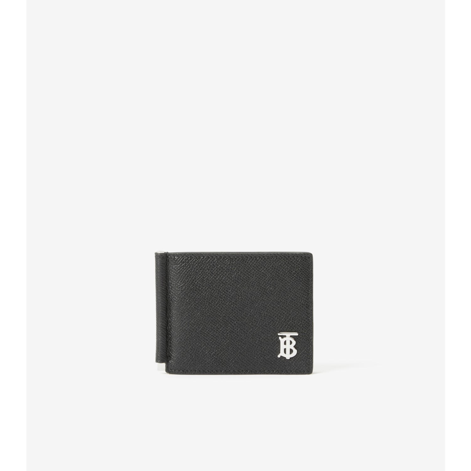 Burberry Grainy Leather TB Money Clip Wallet