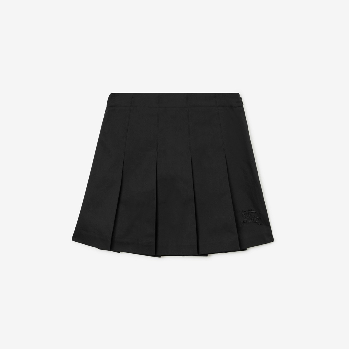 Shop Burberry Childrens Pleated Cotton Skirt In Black