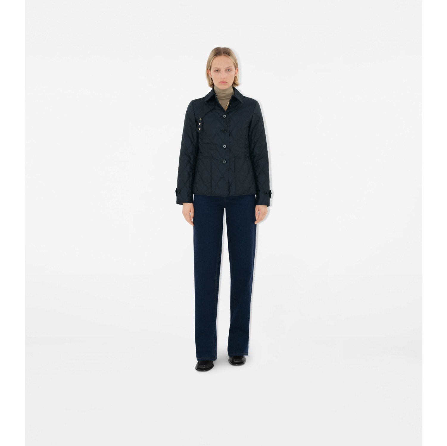 Quilted Thermoregulated Jacket in Midnight Women Econyl Nylon Burberry Official