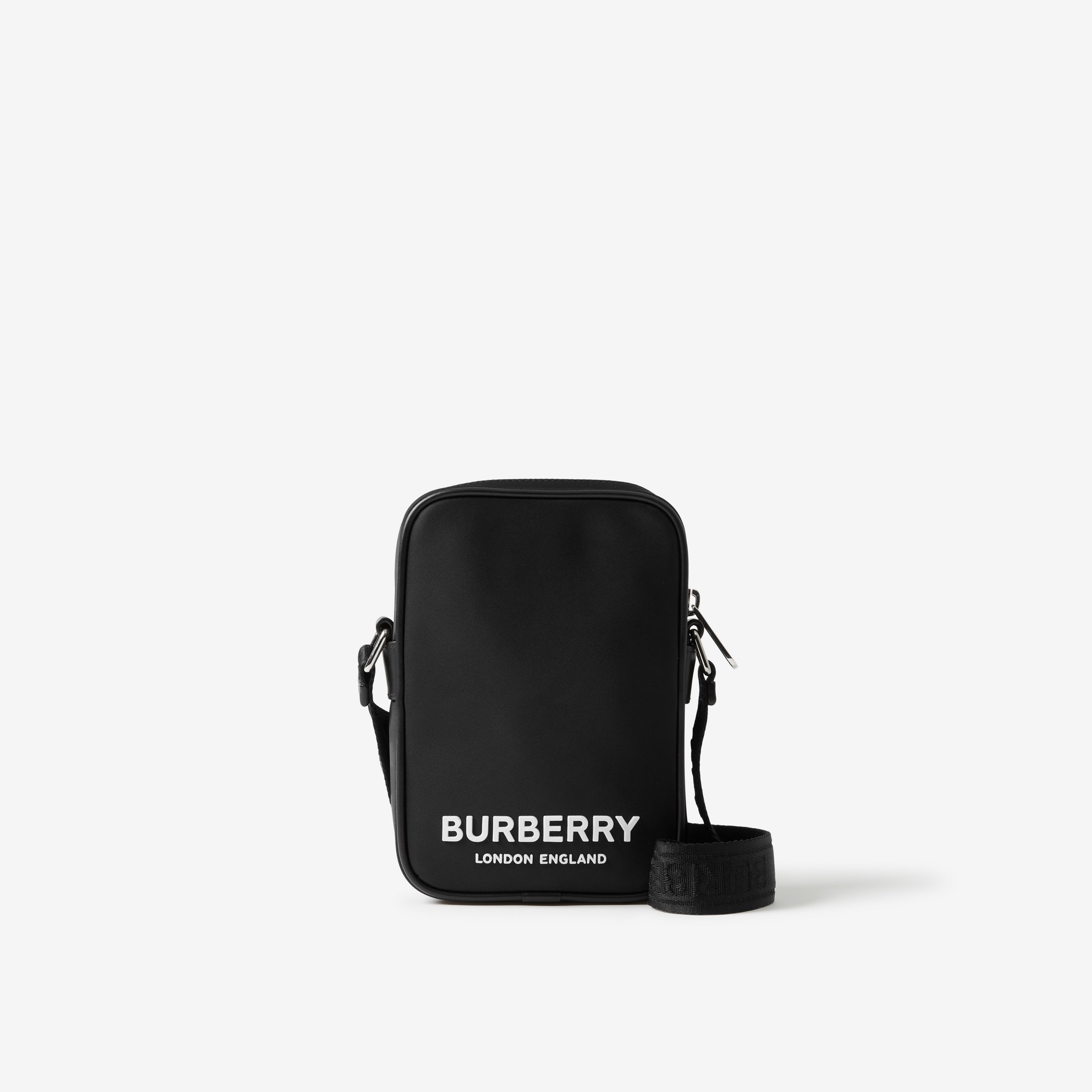 Logo Print Nylon Vertical Paddy Bag in Black - Men | Burberry® Official - 1