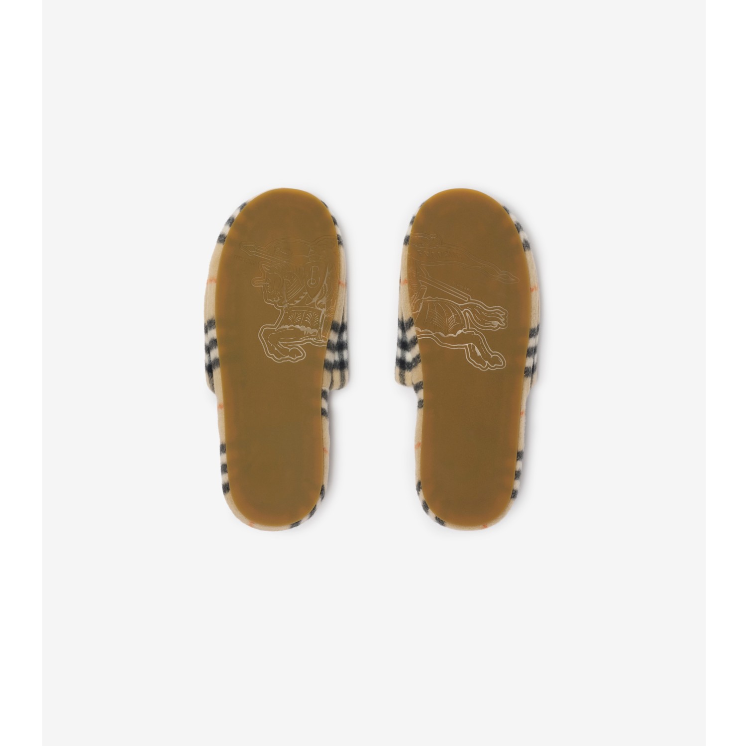 Check Wool Blend Slippers