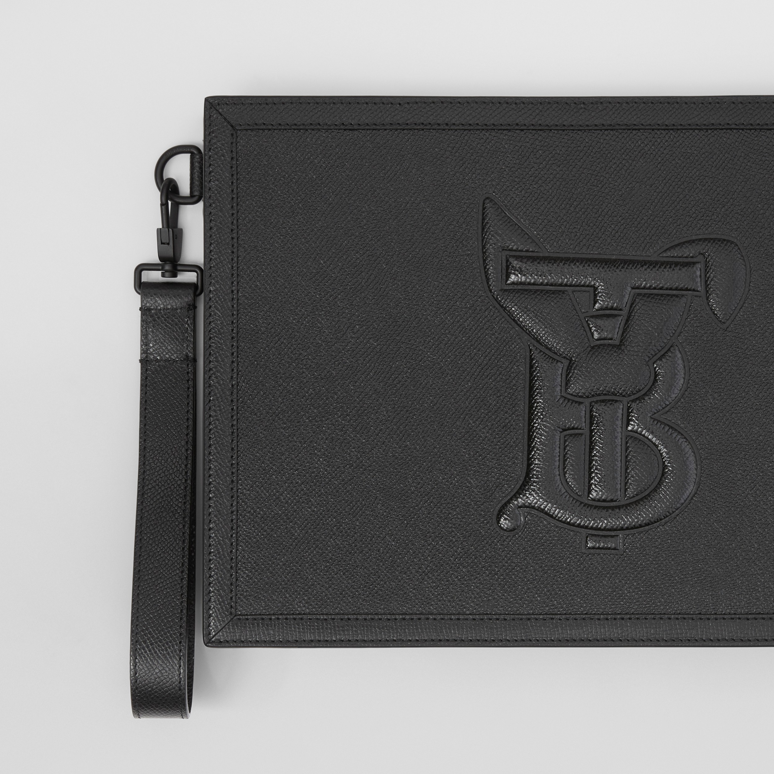 Rabbit Embossed Grainy Leather Zip Pouch in Black - Men | Burberry® Official - 2
