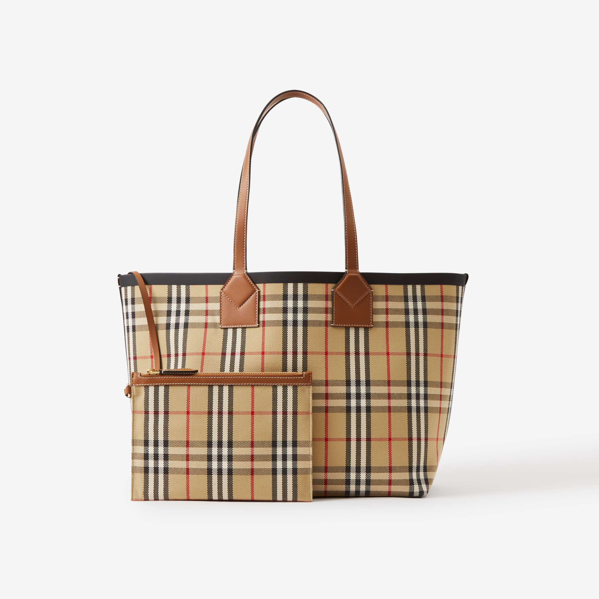 Medium London Tote Bag in Briar Brown/black - Women | Burberry® Official