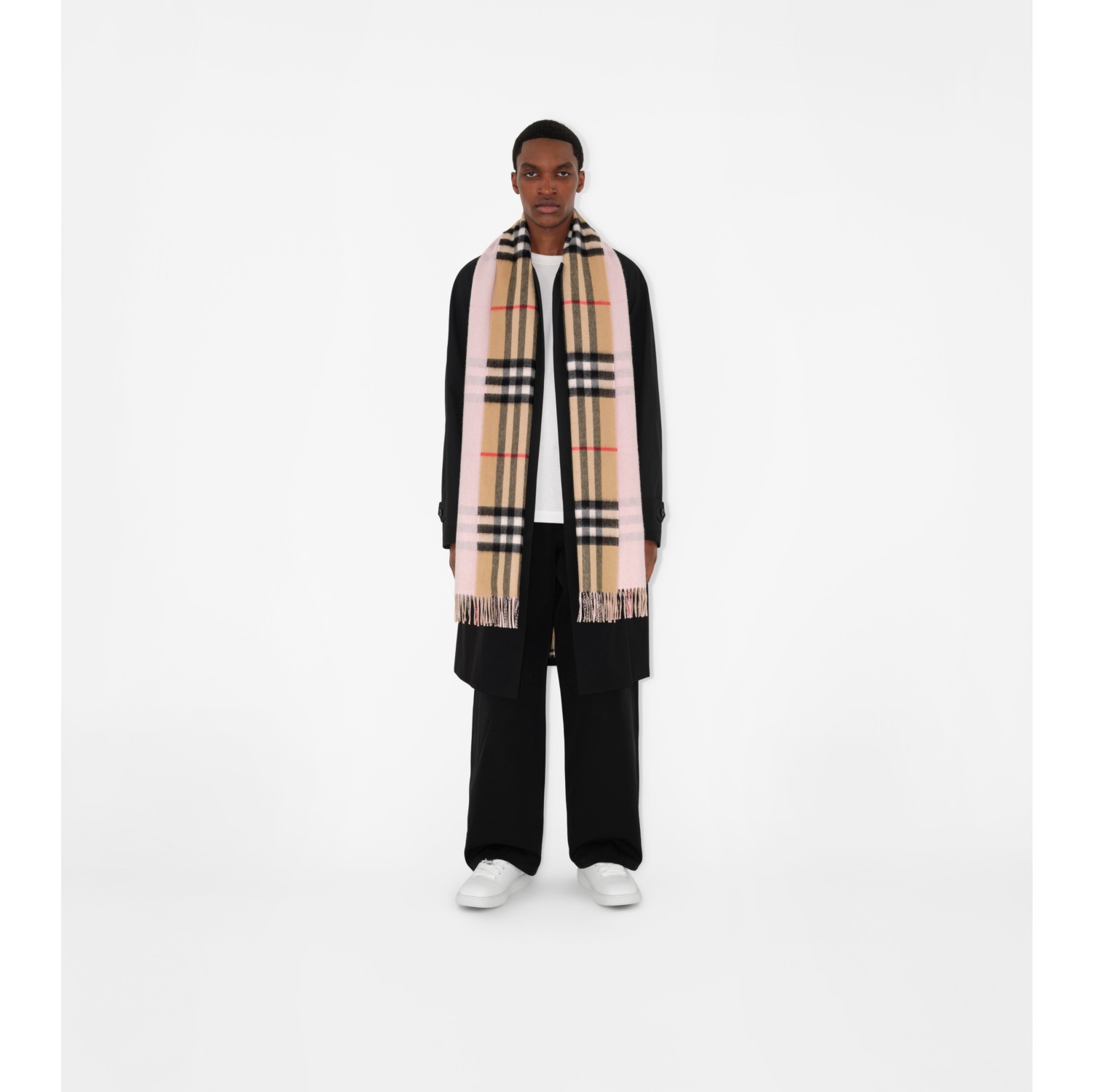 7月16日24時まで】Burberryカシミヤ100%リバーシブルマフラー