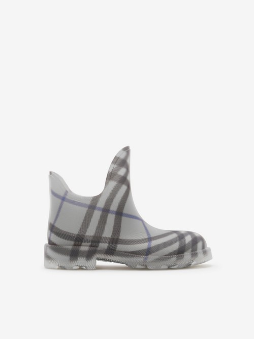 Burberry Check Rubber Marsh Low Boots In Lichen