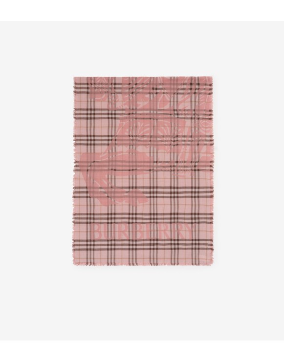 Wide EKD Check Wool Silk Scarf