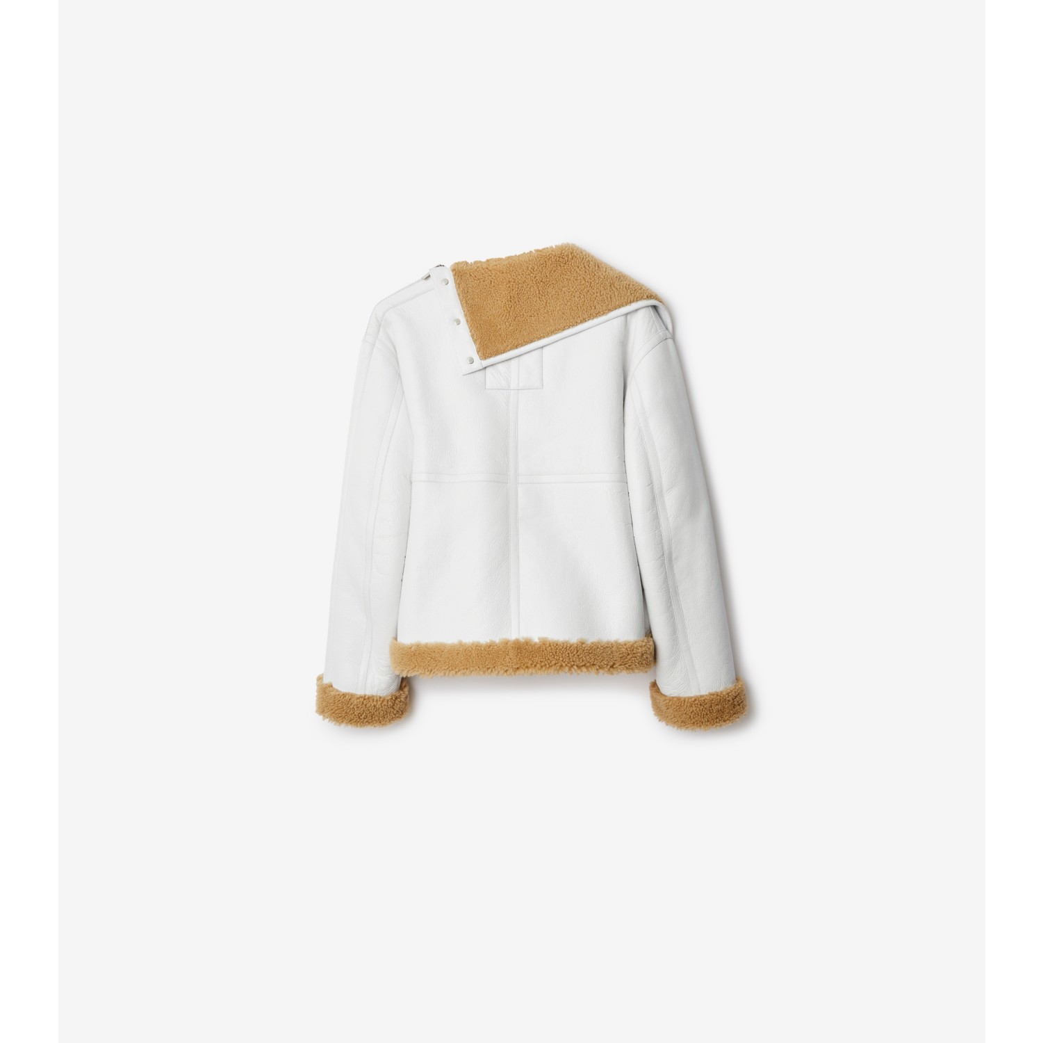 Cream shearling outlet jacket