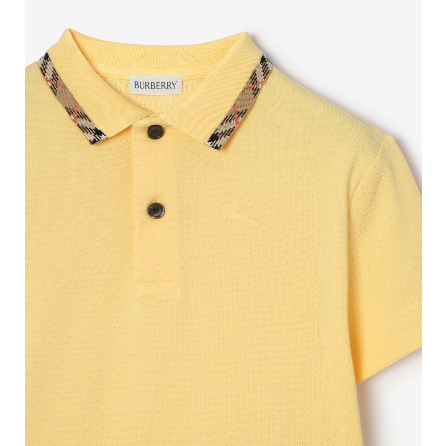 Cotton Pique Polo Shirt in Straw yellow | Burberry® Official