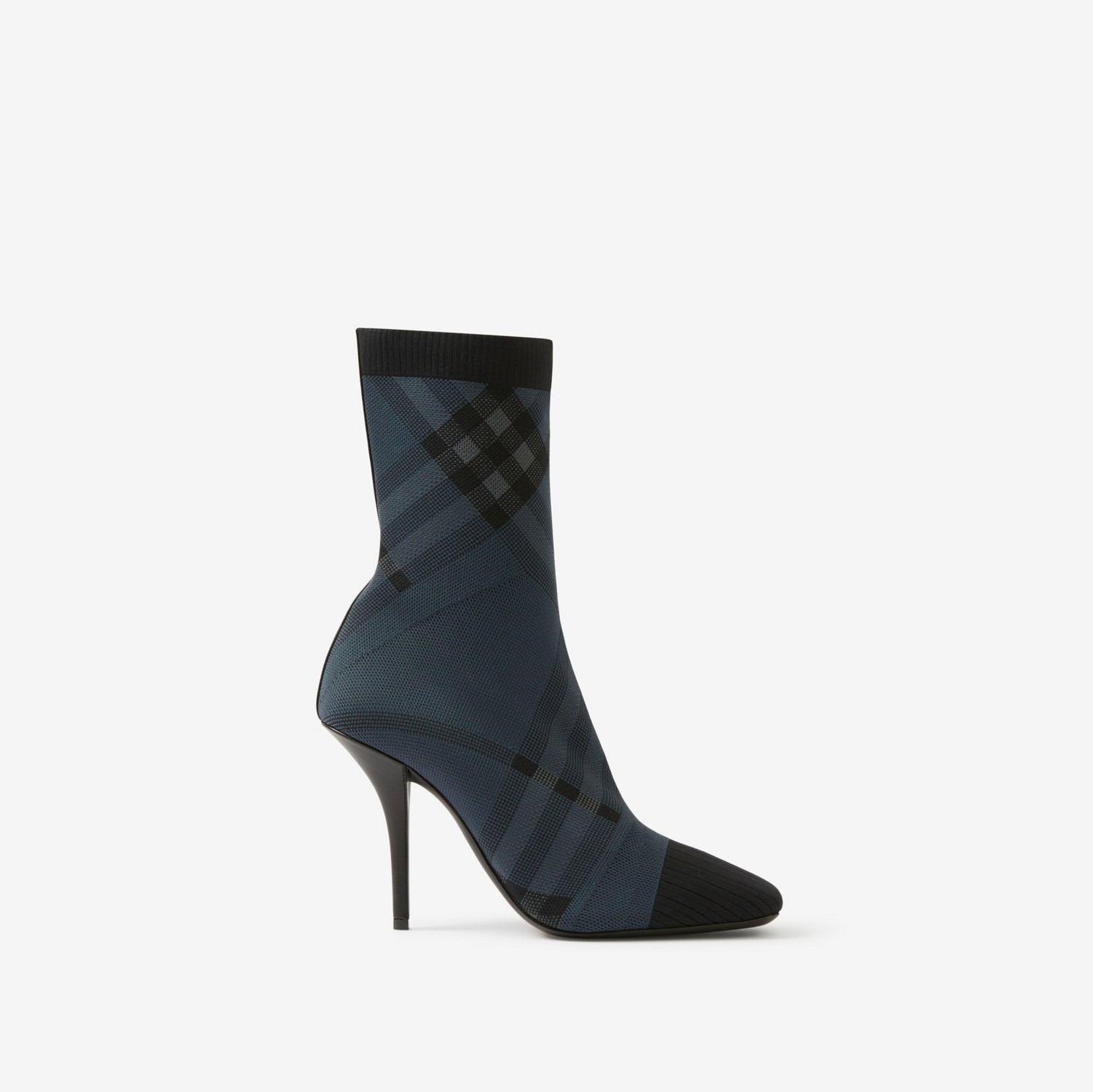Botas de calcetín en punto Check (Gris Marengo/gris) - Mujer | Burberry® oficial