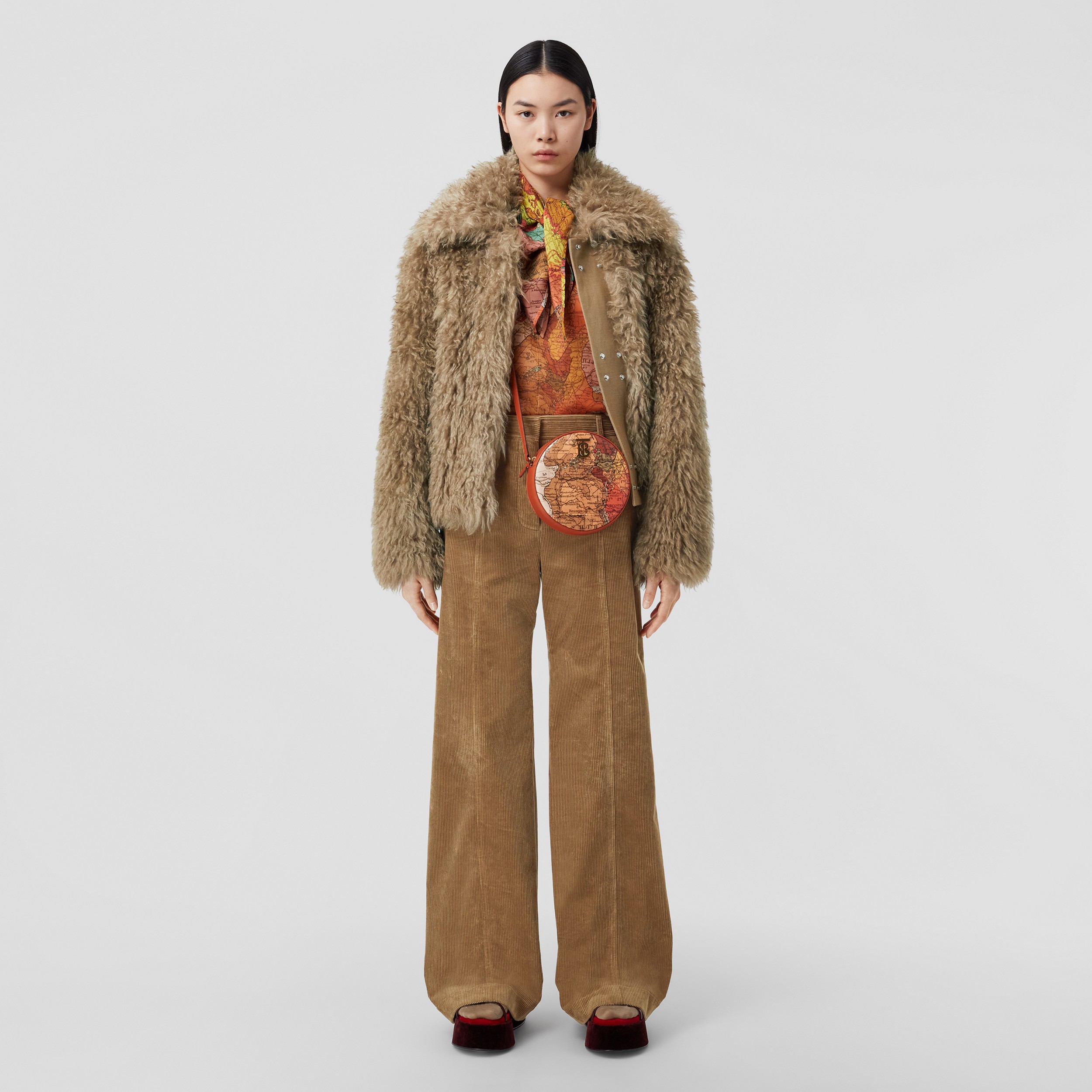 Corduroy Wide-leg Trousers in Camel - Women | Burberry® Official - 1