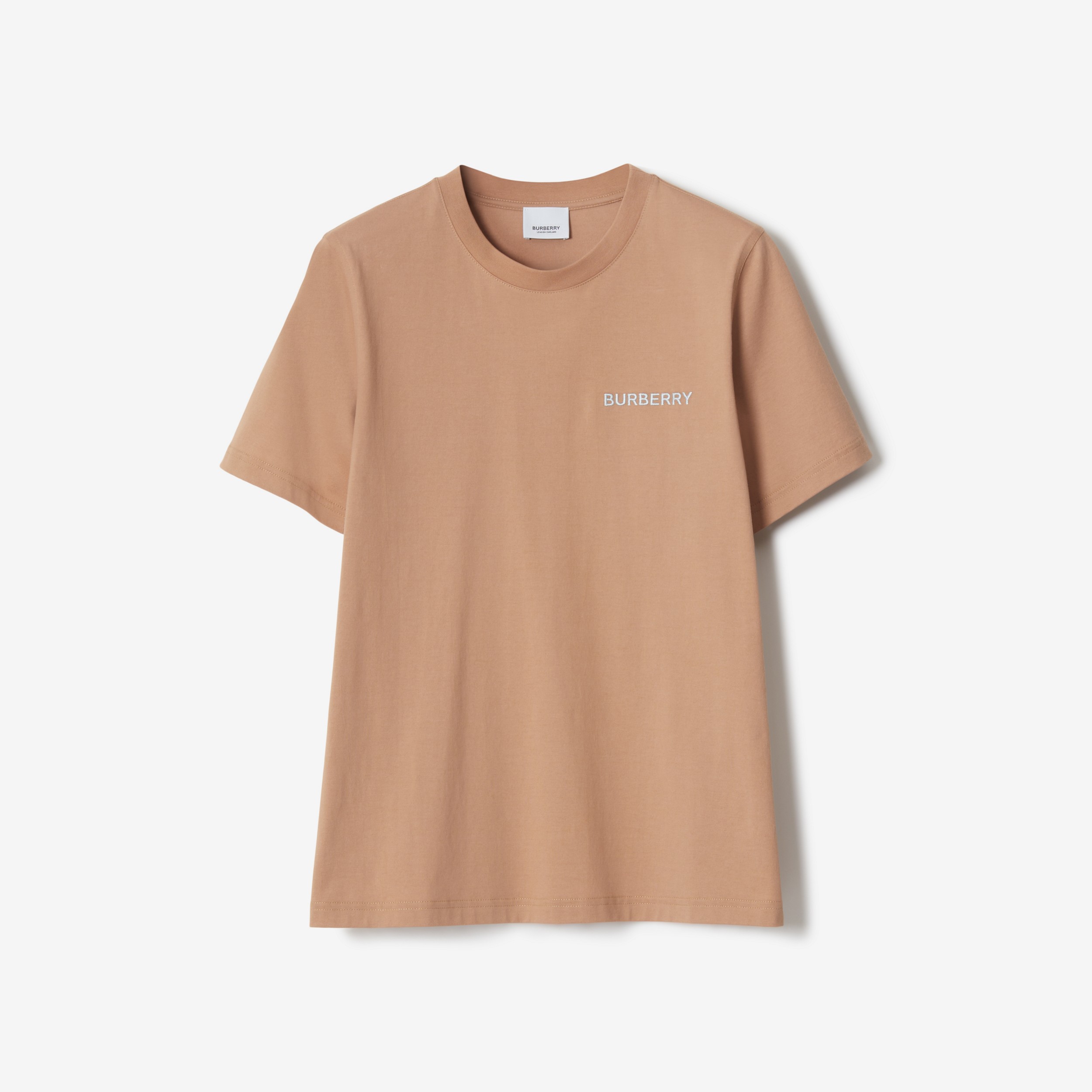 Baumwoll-T-Shirt mit Monogrammmotiv (Sandfarbenes Braun) - Damen | Burberry® - 1