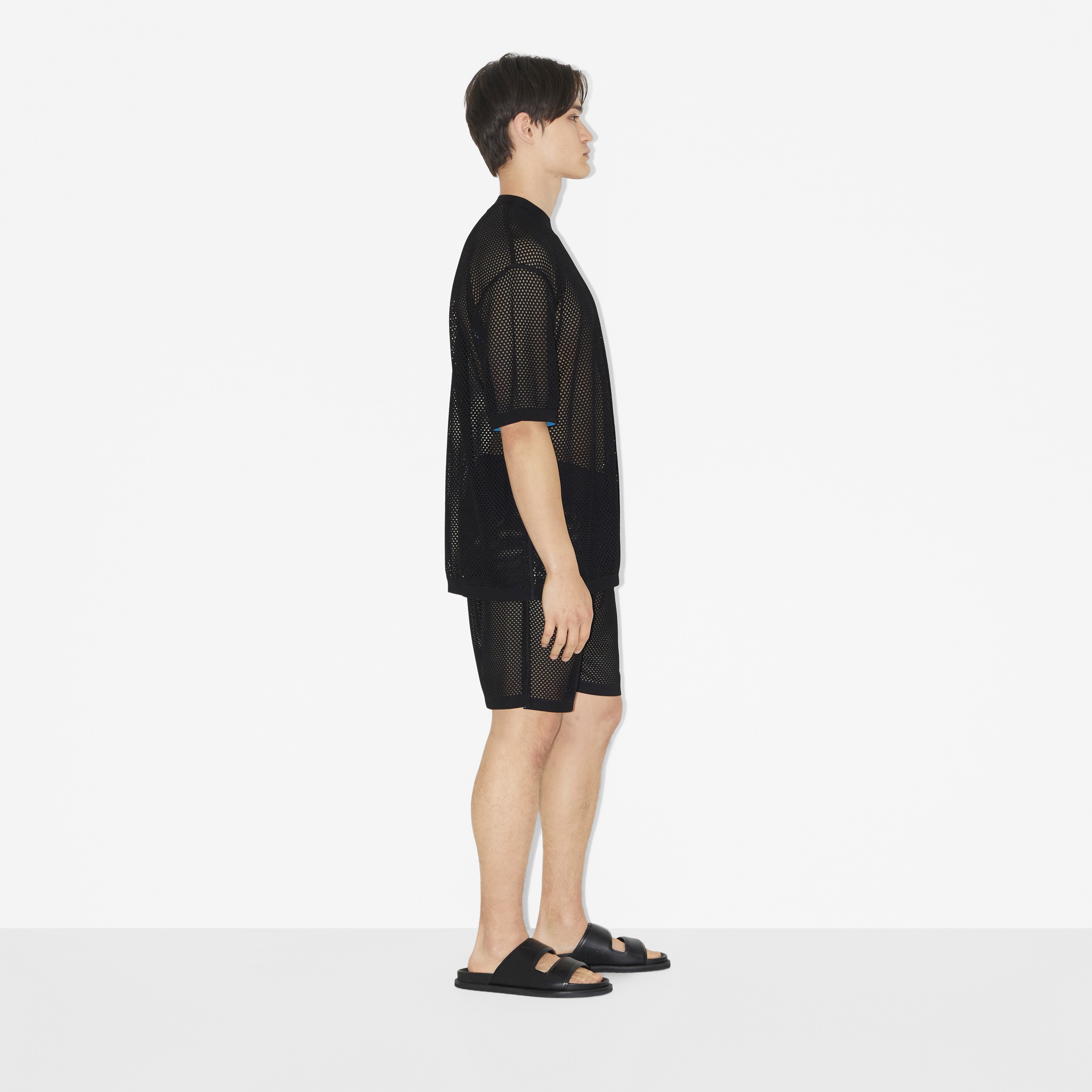 Shorts de malha com estampa EKD (Preto) - Homens | Burberry® oficial - 3