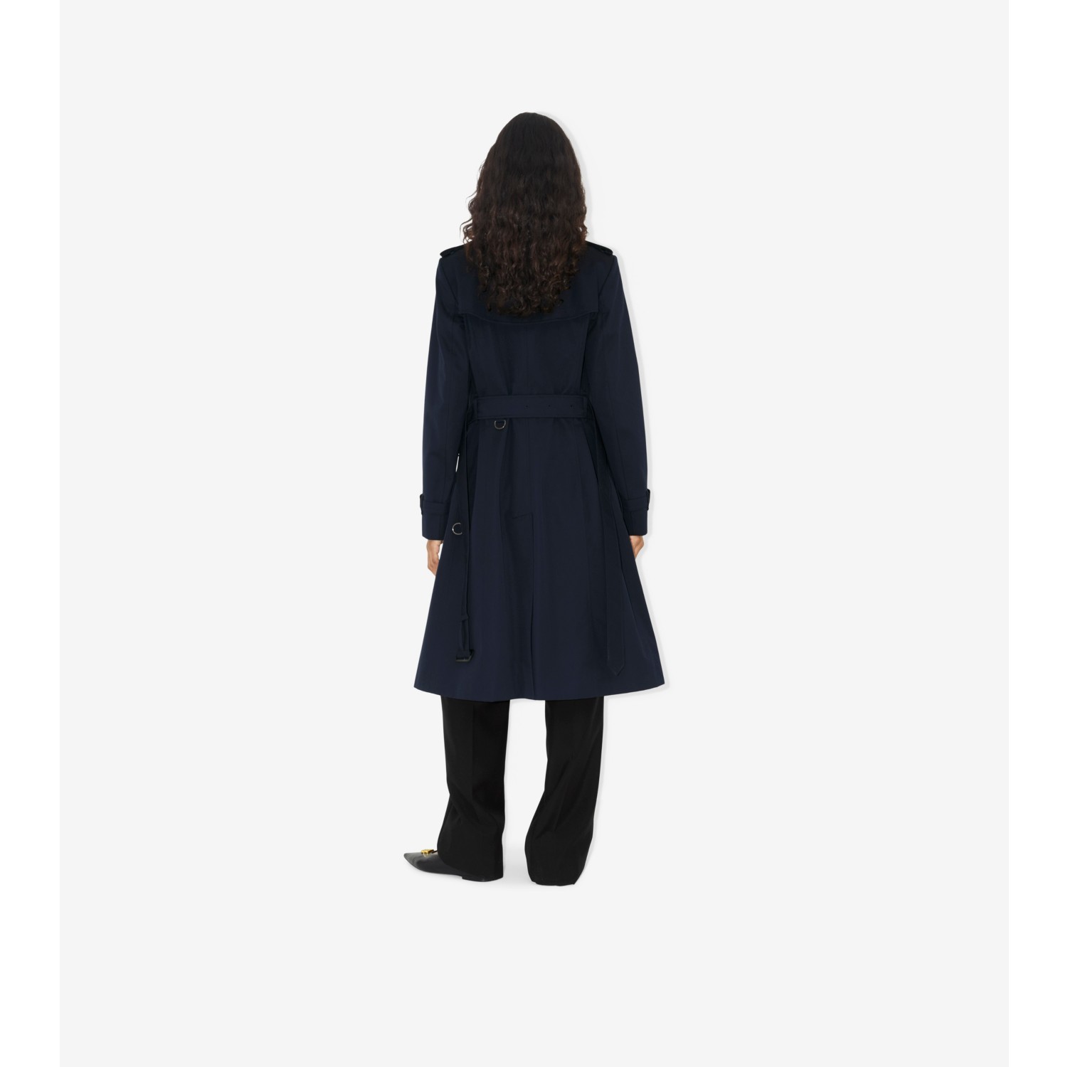 Long Chelsea Heritage Trench Coat in Coal blue - Women, Cotton ...